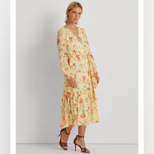 Ralph Lauren Floral Print Chiffon Dress